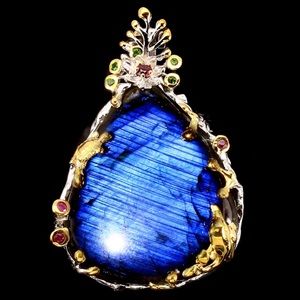 Exquisite Labradorite Pendant or Brooch